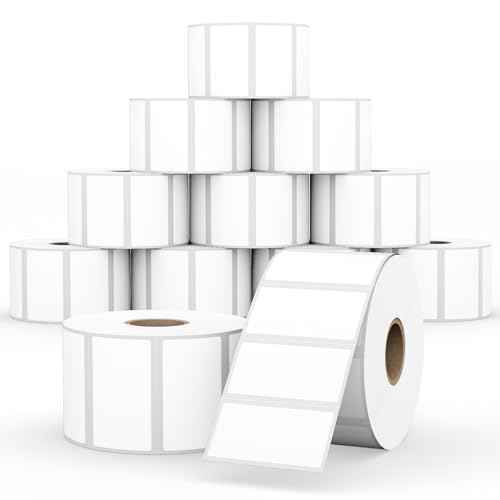 12 Rolls 2" x 1" Direct Thermal Labels, Shipping Labels Compatible with Zebra & Rollo Label Printers for Mailing Postage Address Barcode (1300 Labels/Roll)