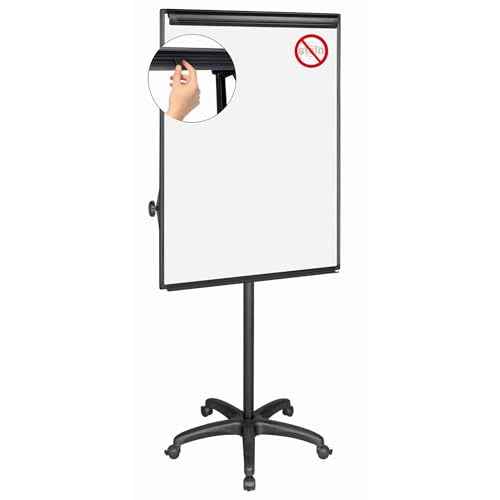 MasterVision Mobile Easel, 27.5" x 39" Dry Erase Board, Presentation Easel with Black Frame and Base