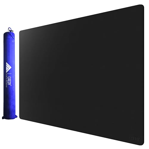 Cacoy 40" x 24" Leather Desk Mat, PU Leather Desk Pad Protector, Desk matt for Desktop, Office Desk Mat, Large Gaming Mouse Pad, Waterproof Desk Blotter Pad for Office and Home (Black)