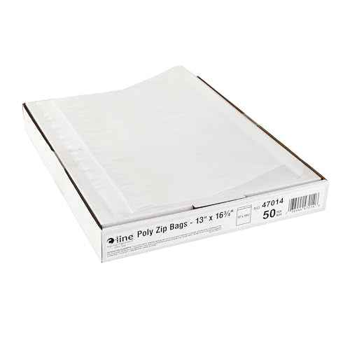 C-Line Heavyweight Industrial Poly Zip Bags, 13" x 16-3/4", Box of 50 (47014)