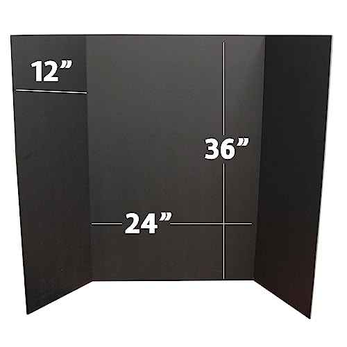 Flipside Products 36¡± x 48¡± Foam Project Boards for Presentations, Science Fair, School Projects, Event Displays and Trifold Picture Board - Total Black - 3 Pack