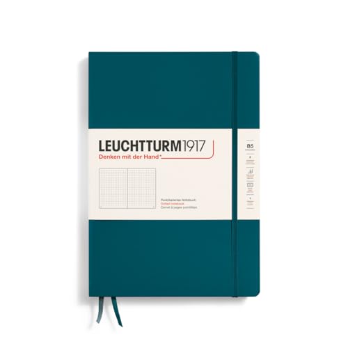 LEUCHTTURM1917 - Notebook Hardcover Composition B5-219 Numbered Pages for Writing and Journaling (Pacific Green, Dotted)