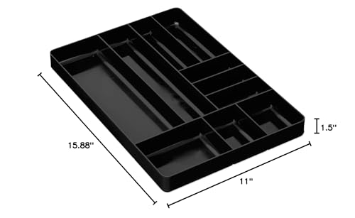 JSP Manufacturing Black Stackable Lightweight 10 Compartment Organizer Tray (2)