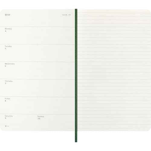 Moleskine Classic 12 Month 2026 Weekly Planner, Soft Cover, Large (5" x 8.25"), Myrtle Green, 144 pages