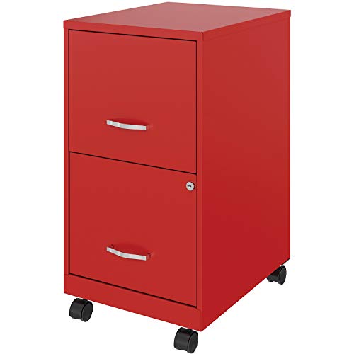 Lorell LYS SOHO File/File Mobile File Cabinet, Red