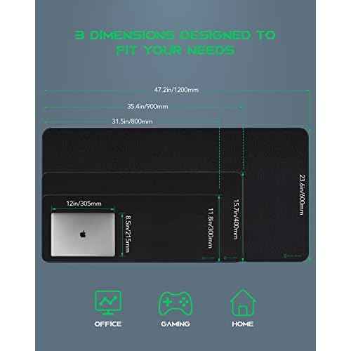 Black Shark Gaming Mouse Pad Desk Mat 47.2¡± x 23.6¡±, Oversized Large Mouse Pad, Non-Slip Mousepad, Super-Thick with Special-Textured Surface, Anti-Fray Stitched Edges, Desk Pad Manta P4
