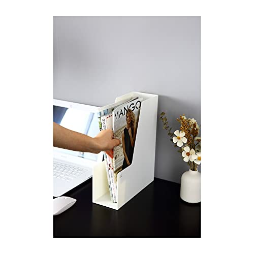 YBM HOME Vertical File Bins Organizer Open Front Design for Easy Access to Files, Documents, and Magazines, Ideal for Home Office, Work Desktops, or School, Medium, 1261-3