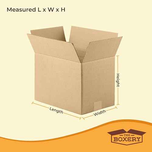 The Boxery 16"x12"x12" Brown/Kraft Corrugated Cardboard Shipping Boxes 25-Pack | Mailing, Packing, Moving & Storage for Business/Home ? Durable - Eco-Friendly, Recyclable - Made in the USA