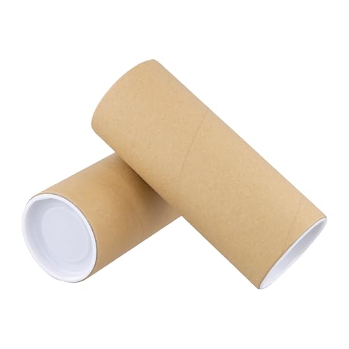 16 Pack 3x8 Inch Kraft Mailing Tubes with Caps - Recyclable Shipping & Storage