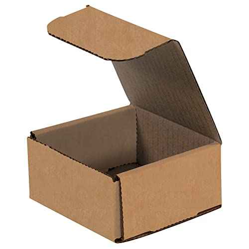BOX USA BM332K Corrugated Mailers, 3" x 3" x 2", Kraft (Pack of 50)