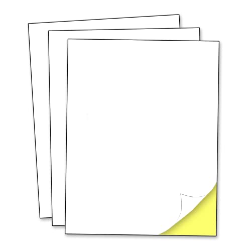 40 Sheets - Sticker Paper for Printer, Printable White Labels for Inkjet and Laser Printing - 8.5" x 11"