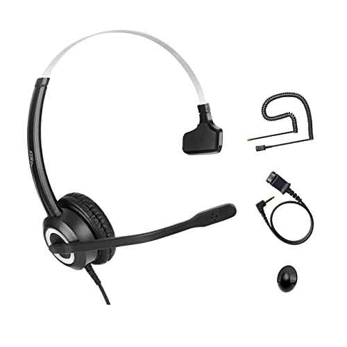 Cisco Phone Headset Mic Noise Cancelling Compatible with Cisco Phones 6861 7942g 7965g 8841 8851 8861 8945 8961 Series Model Includes U10 RJ9 Cord and 3.5mm Jack Adapter