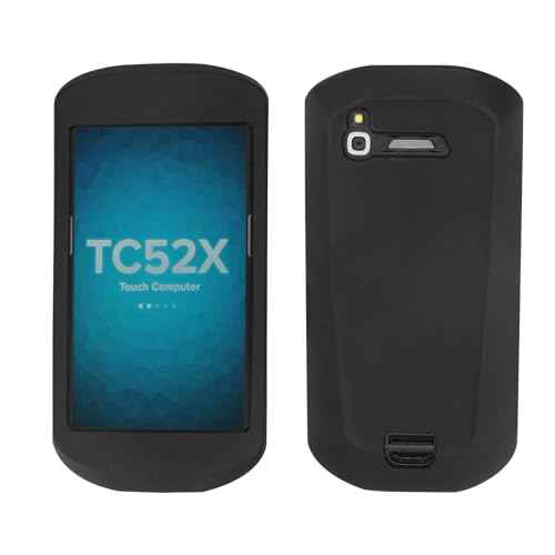 TC51 Protective Case Rugged Rubber Cover for Zebra TC51 TC52 TC52X TC56 TC57 Handheld Barcode Scanner, High-Durability Case Black