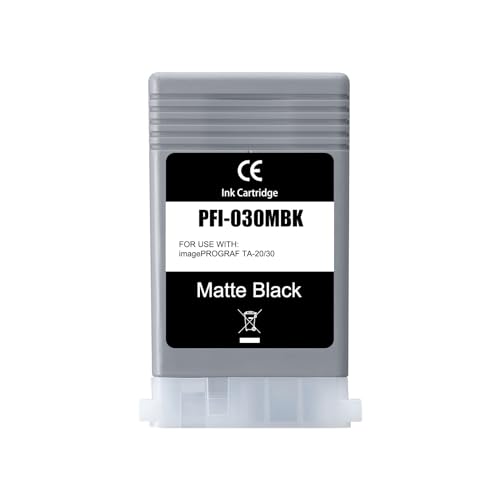 Compatible Pigment Ink Cartridge Replacement for Canon PFI030 PFI-030 PFI030MBK PFI-030MBK ImagePrograf TA-20 ImagePrograf TA-30 (1-Pack MBK)