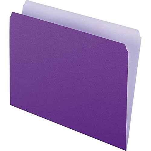 Pendaflex Two-Tone Color File Folders, Letter Size, Lavender, Straight Cut, 100/BX (152 LAV)