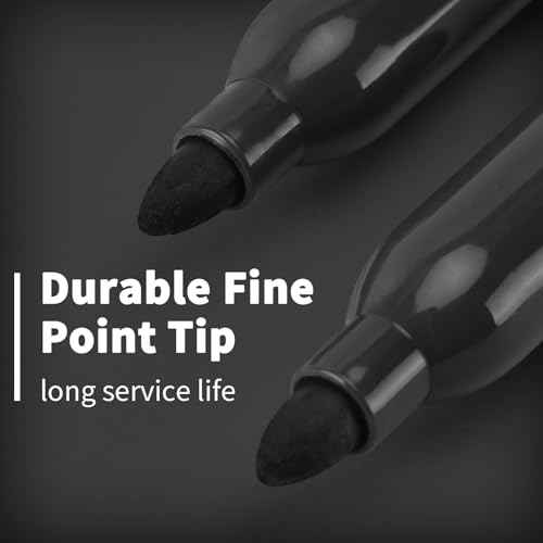 Black Permanent Markers Bulk Fine Point, Fine Tip Markers Set, Quick Drying and Fade Resistant, Works on Wood, Plastic, Paper, Metal for Classroom, Office, Home, 30 Count