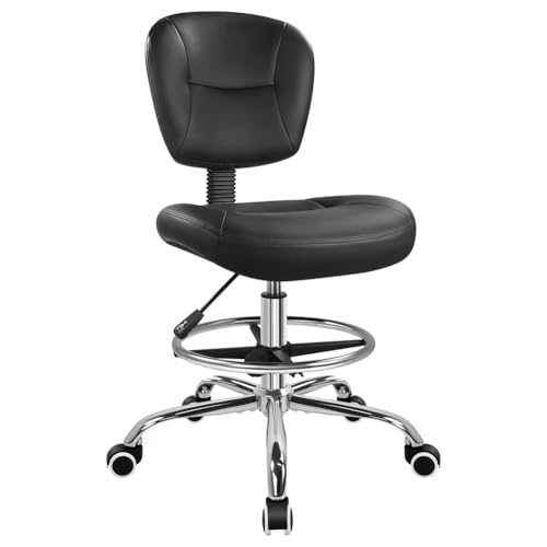 WKWKER Drafting Chair with Backrest and Footrest, Adjustable Counter Chair