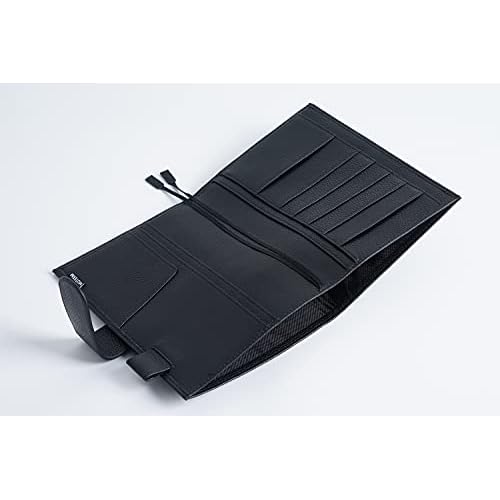 Moterm Leather Cover for Stalogy B6 - with Back Pocket, Pen Loop and Card Slots (Pebbled-Black, B6+)