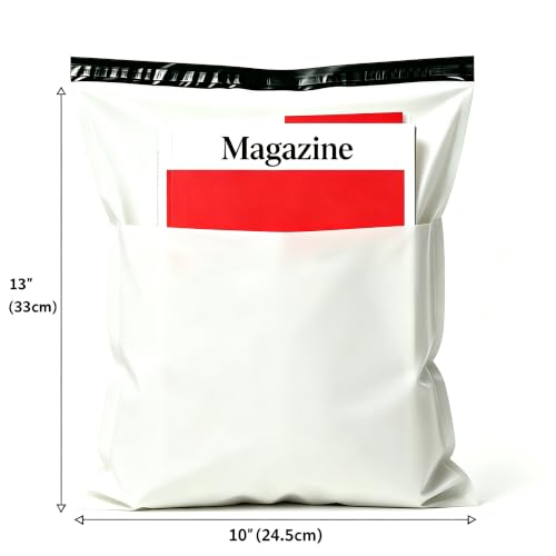 Litebiz 300 Pack 10x13 White Poly Mailers Self Seal Shipping Bags for Clothing