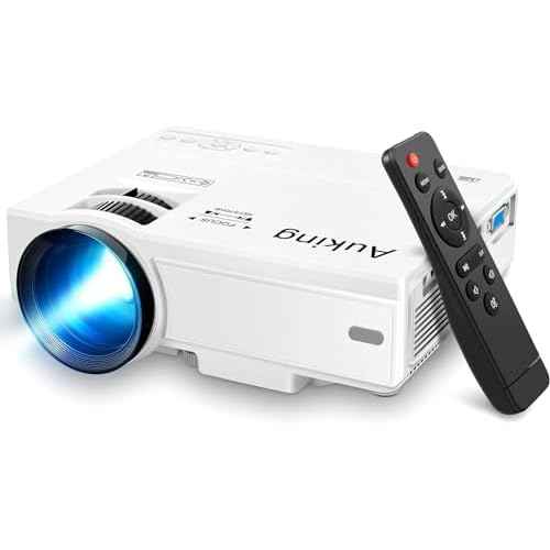 AuKing Projector, 2025 Upgraded Mini Projector, Full HD 1080P Home Theater Video Projector, Compatible with HDMI/USB/AV/Smartphone/TV Box/Laptop