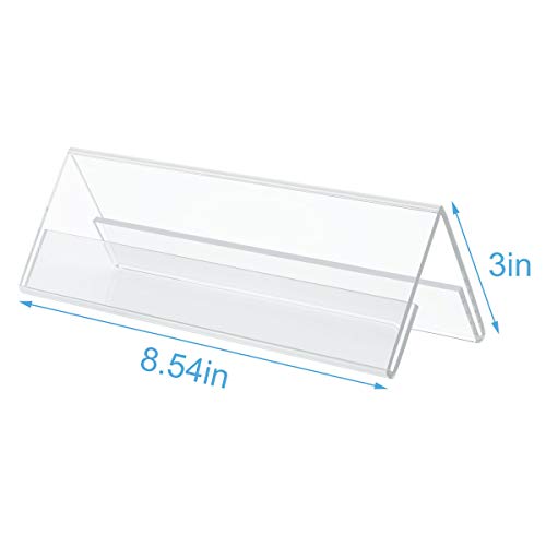 Acrylic 12 Pack Name Plates for Desks, AITEE 3x8.5 Clear Tent Name Plate Display for Office Conference, Reusable Name Tent Holder for Business Training Event