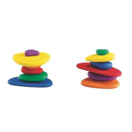 S&S Worldwide Rainbow Pebbles Sorting Stones and Activity Card Set