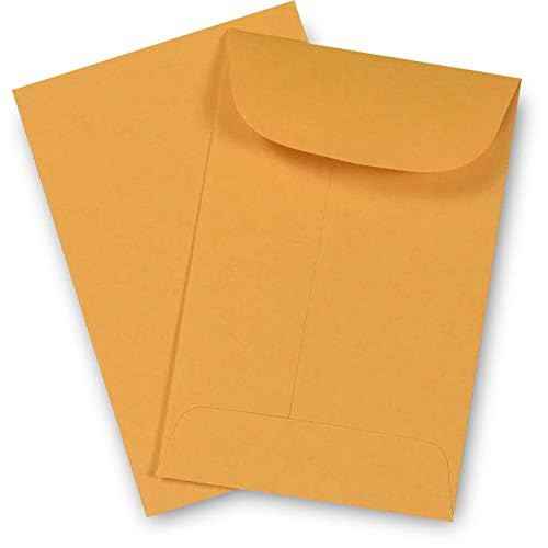 500 Guardian #4 Paper Coin Envelopes - Blank Small Envelopes for Coins, Receipts, Stamps, Small Parts Storage, & More ? 3" x 4-1/2" Cash Envelopes ? Gummed Flap Gift Card Holder Envelopes
