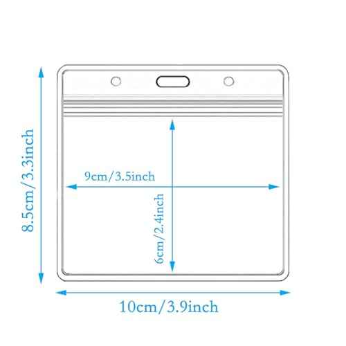 10 Pack Badge Holder ID Card Holder,Waterproof Name Badge Holders, Clear Horizontal Card Badge Holder (3.5x2.4 Inch)