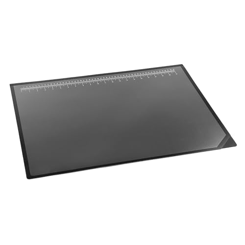 Artistic Logo Desk Pad 19x24 Inch Engineering Office Mat with Ruler Measurements, Black/Clear