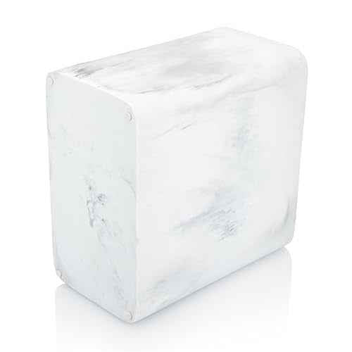 Essentra Home Marble Rectangular Trash Can for Home Office, Bedroom, Bathroom, Kitchen - 2.4 Gallon, 9 Liter Capacity - Fits in Narrow, Compact Spaces - Stable, Durable Polyresin