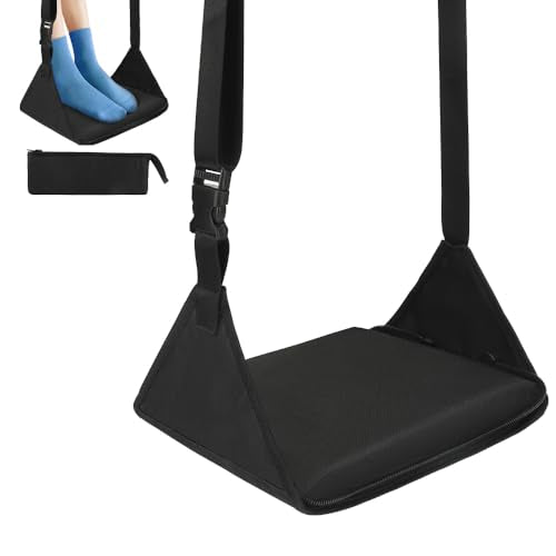 Foot Hammock for Plane Travel with Memory Foam — Upgraded Airplane Foot Rest