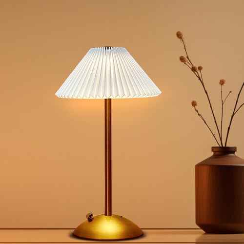 Portable LED Table Lamp with Touch Sensor, 3 Color Touch Control Rechargeable, 3-Levels Brightness Metal Desk, Bedside, Dining Room Light (White)