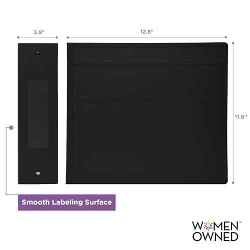Carstens 4-Inch Heavy Duty 3-Ring Binder - Side Opening, Black, Durable Plastic, Precision No-Gap Rings, Waterproof Cover, No Pockets, Holds 600 US Letter Sheets, BPA-Free, Made in USA (1845-3R)