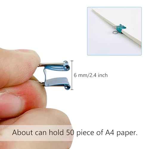 240-Pack Mini Binder Clips in 4 Colors (Blue, Yellow, Red, Green), 15mm/0.6-Inch Small Paper Clips for Home, School, Office and Business