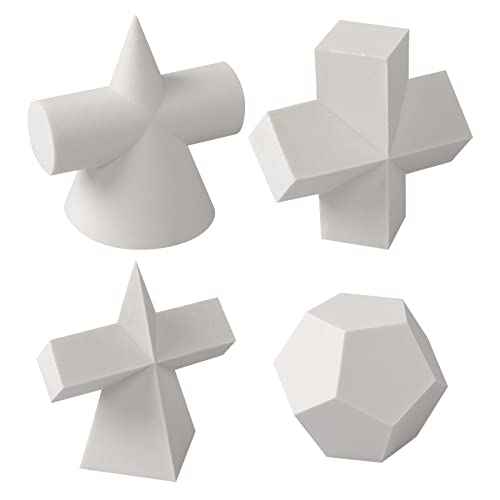 3D Gypsum Geometry Sketch Drawing Model Mini Art Crafts Geometry Mold 10 Pcs Resin Shapes Sketch Basic Form Learning Tools Home Decor Drawing Practice Sculpture Props, 1.2 Inch to 2 Inch