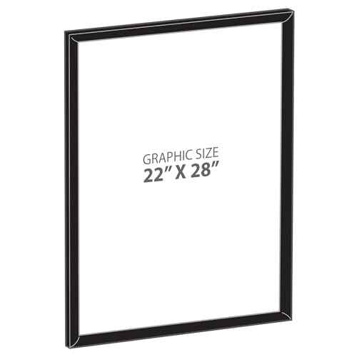 Azar Displays 300342-BLK Wall Mount Plastic Snap Poster Frame 22" x 28" Portrait/Landscape Sign Holder Frame