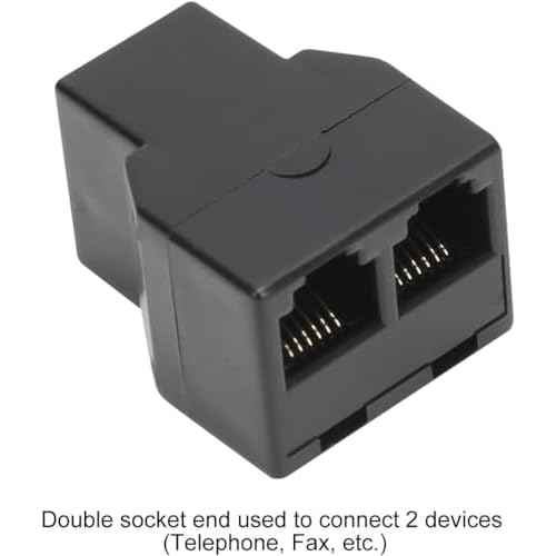 Uvital RJ12 6P6C 3 Female Telephone Line Splitters, Phone Jack Splitter, Telephone Landline Cable Connector and Separator(Black, 30 Pack)