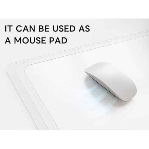 YSAGi Clear Desk mat,Non-Slip PVC Clear Desk Pad for Keyboard & Mouse,Large Mouse Pad,Heat Resistant & Waterproof Desk Protector Mat,Frosted Transparent Desk Writing Mat for Office & Home(55x28inch)