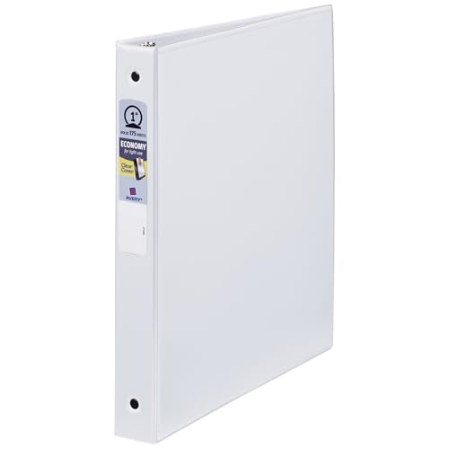 Avery Standard View 1-Inch 3-Ring Binder with Round Rings, White, Pack of 1