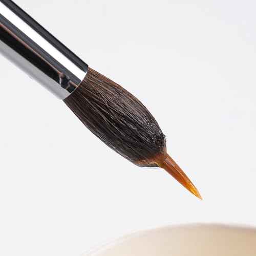 Watercolor Brushes Professional, Fuumuui 4Pcs Extended Needle Point Brushes Synthetic Extra Long Pinhead Brush with Sable Body for Fine Detailing - Watercolor Acrylic Gouache Inks Painting