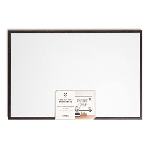 U Brands Magnetic Dry Erase Board White Board, 20" x 30" Inches, Black Wood Frame (3880U00-01)