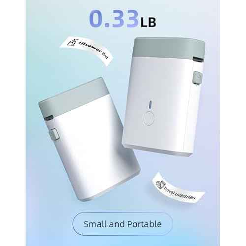 Bluetooth Label Maker Machine with Tape - Mini Label Maker Simple Printing, Easy to Connect, 203DPI HD Printing, with Multiple Templates for Home Office Organization, White
