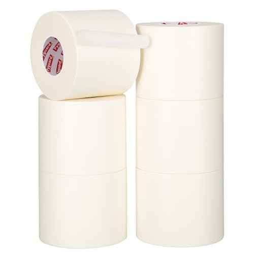 6 Rolls White Masking Tape 3 Inches Wide 2.83In ¡¿ 55Yd Beige White Painters Tape General Purpose Painters Tape for Wall Painting Masking Packaging, Upgraded Material