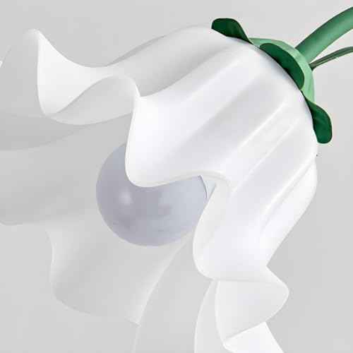 SEEARISHOP Modern Flower Floor Lamp Macaron White 1-Light Unique Floor Lamps Metal Standing Light Cute Floral Lamp with Acrylic Shade Arc Freestanding Lamp for Living Room Bedroom Kids Room