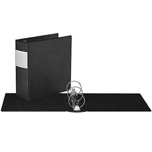 Heavy-Duty 3-Inch Binder Notebook, Large 3-Ring Binder for School, Office, or Home, Pack of 4, Black