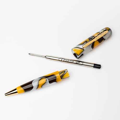 Conklin All American Ballpoint Pen in Yellowstone ? Unique Yellow, Brown & White Design ? Ideal Gift for Professionals & Pen Enthusiasts