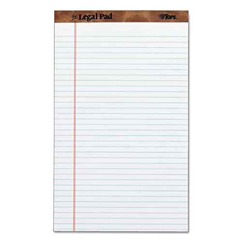 Tops 7573 Perforated Everyday Writing Legal Pad, 8.5 x 14 Inch, White, 12 Count (Pack of 1)