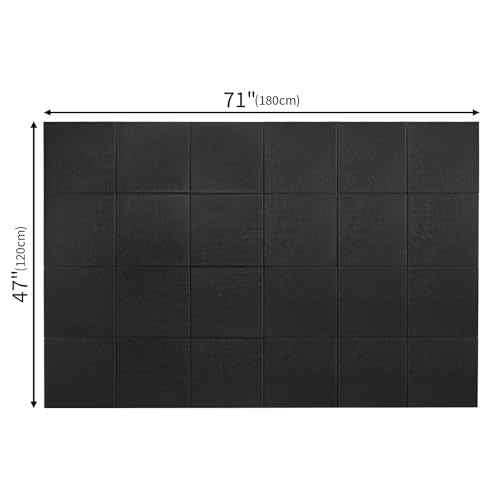 Large Cork Board Felt Wall Tiles 24 Pack, 70"x47" Felt Bulletin Board Pin Board with 48 Safe Removable Adhesive Tabs, 60 Push Pins, Alternative Cork Board for Walls Home Office, Black