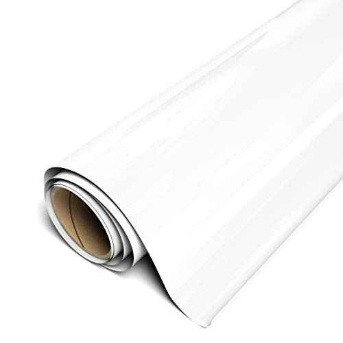 Siser EasyWeed EcoStretch Heat Transfer Vinyl, 11.8" x 5yd Roll (White) - Compatible with Siser, Cricut, Silhouette and Other Professional/Craft Cutters - CPSIA Certified