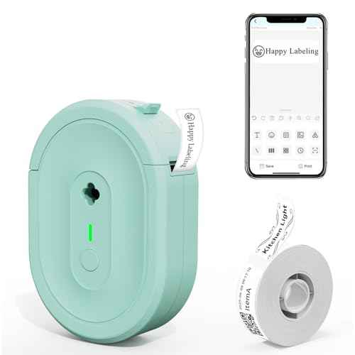 N12 Label Maker Machine with Tape, Mini Bluetooth Label Printer, Small Labeler Portable Thermal Label Makers Multiple Templates for Home School Office Kitchen, Green